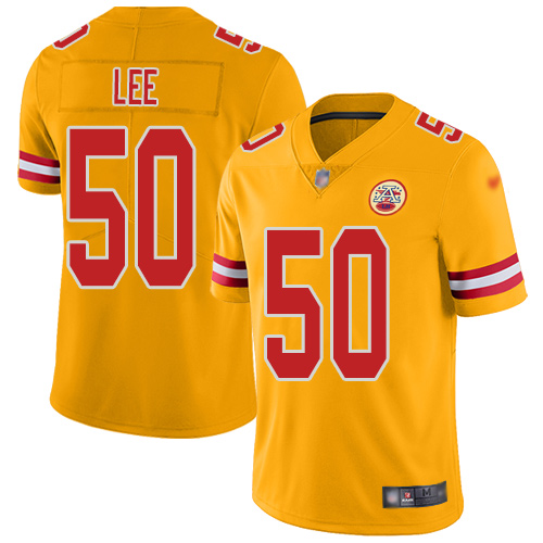 Men Kansas City Chiefs #50 Lee Darron Limited Gold Inverted Legend Nike NFL Jersey